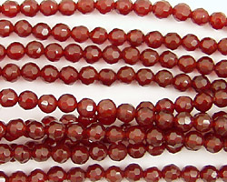 Carnelian Faceted Round 4mm