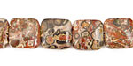 Leopardskin Jasper Puff Square 12mm
