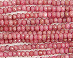 Rhodonite Faceted Rondelle 4mm