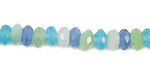 Blue Quartz (rainbow) Faceted Rondelle 8mm