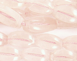 Rose Quartz Hollow Carved Drum 15x10mm