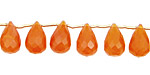 Carnelian (natural-orange) Faceted Teardrop 7x10-9x13mm