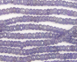 Tanzanite Faceted Rondelle Graduated 3-4mm