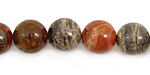 Red Silver Leaf Round 12mm