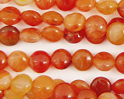 Madagascar Carnelian Puff Coin 8mm