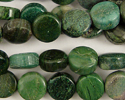 African Jade (dk. green) Puff Coin 10mm