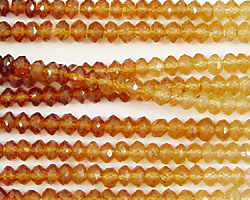 Hessonite Faceted Rondelle 2.5-3.5mm