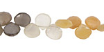 Moonstone (multi) Faceted Flat Teardrop 7.5-8mm