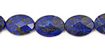Lapis Faceted Flat Oval 14x10mm