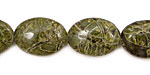 African Green Jasper Flat Oval 18x13mm