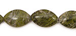 African Green Jasper Horse Eye 19x12mm