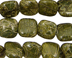 African Green Jasper Puff Square 12mm