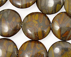 Golden Horse Jasper Puff Coin 18mm