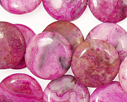 Ruby Crazy Lace Agate Puff Coin 16mm