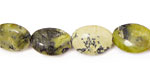 Yellow Turquoise Flat Oval 14x10mm