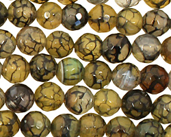 Olive Fire Agate Faceted Round 8mm