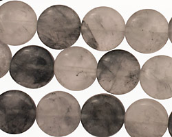 Natural Silver Quartz Puff Coin 12mm