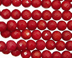 Coral Faceted Round 6mm