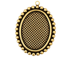 Stampt Antique Brass Dotted Fringe Oval Setting 18x25mm