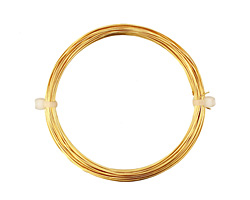 German Style Wire Gold (plated) Round 24 gauge, 12 meters