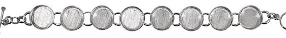 Silver (plated) Circle Bezel Link Bracelet 17mm
