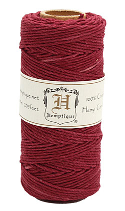 Burgundy Hemp Twine 20 lb, 205 ft