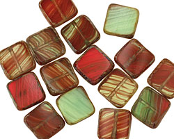 Czech Glass Christmas Present Square 9mm