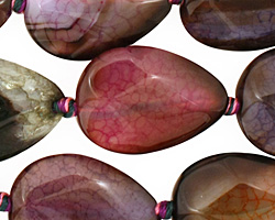 Rainbow Snakeskin Agate Faceted Flat Teardrop 25x18mm