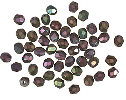 Czech Fire Polished Glass Matte Iris Purple Round 4mm