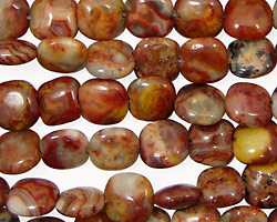 Crazy Lace Agate (red) Puff Square 8mm
