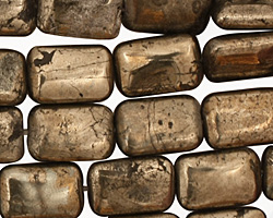 Golden Pyrite (silver tone) Thin Pillow 12x8mm