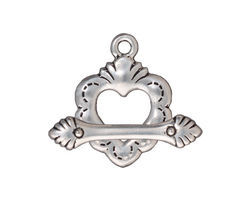 TierraCast Antique Silver (plated) Sacred Heart Toggle Clasp 18x25mm
