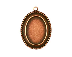 Stampt Antique Copper (plated) Beaded Edge Oval Setting 13x18mm