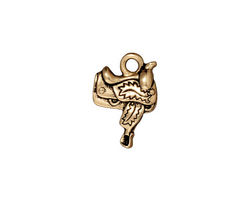 TierraCast Antique Gold (plated) Saddle Charm 12x17mm