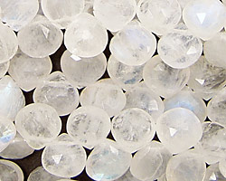Moonstone (rainbow) Faceted Flat Teardrop 8-10mm