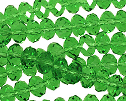 Kelly Green Crystal Faceted Rondelle 8mm