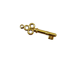 Stampt Antique Gold (plated) Skeleton Key Charm 8x13mm
