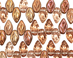 Czech Glass Autumn Shimmer Leaf Drop 5x10mm
