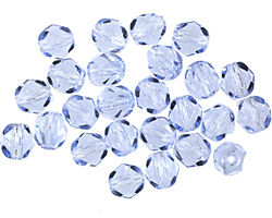 Czech Fire Polished Glass Light Sapphire Round 6mm