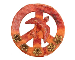 Patricia Healey Copper Peace Dove Flower Pendant 45mm