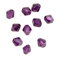 Violet Faceted Bicone 6mm