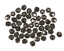 Czech Fire Polished Glass Gunmetal Round 4mm