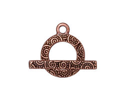 TierraCast Antique Copper (plated) Spiral Toggle 16x20mm, 25mm bar