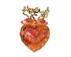 Patricia Healey Copper Spiral Heart Locket 37x56mm