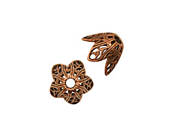 Stampt Antique Copper (plated) Tulip Bead Cap 11x8mm
