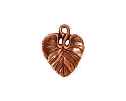 TierraCast Antique Copper (plated) Violet Leaf Charm 15x18mm