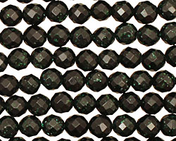 Green Goldstone Faceted Round 6mm