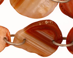 Orange Agate w/Rings Natural Edge Freeform Faceted Slab 25-44x20-28mm