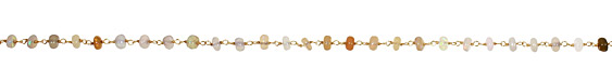 White Opal Rondelle Gold (plated) Bead Chain