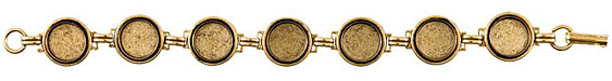 Nunn Design Antique Gold (plated) Small Circle Bezel Bracelet 12mm